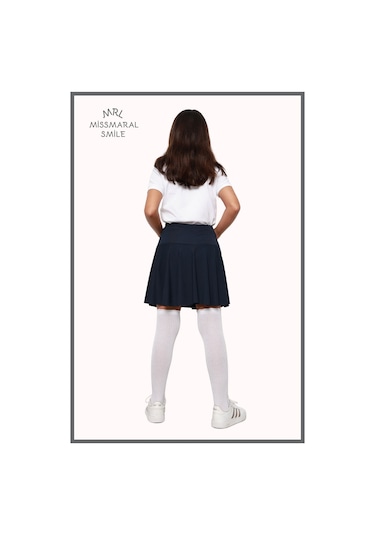 Kız Çocuk Okul Etek Lacivert Yüksek Bel Içi Sabit Şortlu Okul-oyun-spor-ekinlik Eteği Lacivert