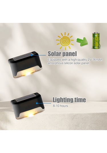 Merdiven Ve Korkuluklar İçin Güneş Enerjili Aydınlatma 8'li Paket