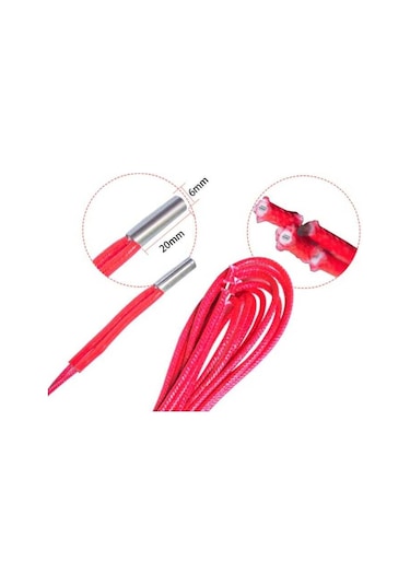 Isıtıcı Fişek 6x20mm 24v 70w 1m