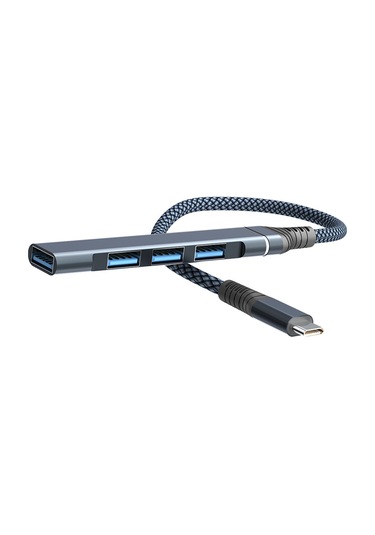 Samdoo Type-c 4 Port Usb 3.0 Hub: 5gbps Hızlı Veri Transferi, Alüminyum Gövde, Dört Usb Ağırlıklı Çevirici