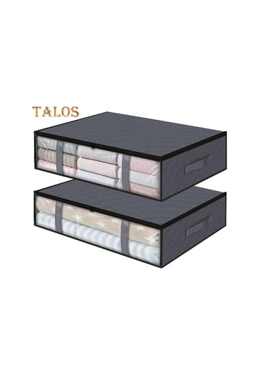 Gri 2 Adet Giysi Saklama Çantası Büyük Kapasiteli Mağaza Hafif Kullanışlı Yatak Battaniyesi Saklama Kabı Ev Gereçleri Gri