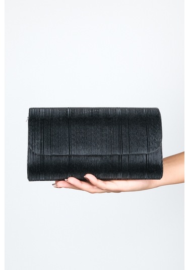 Ago Siyah Çizgili Kadın Abiye Çanta Çok Renkli