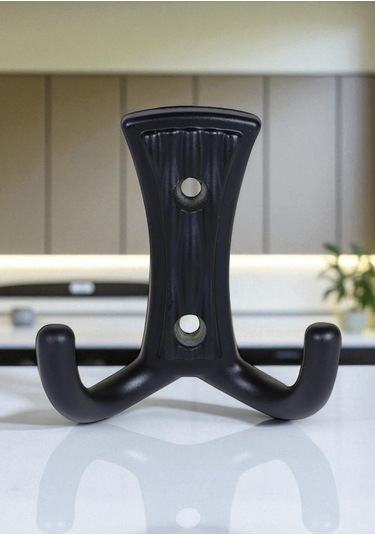 Troy Portmanto Vestiyer Duvar Dolap Elbise Askısı Siyah Metal Kapı Askılığı Askılık 5 Adet Siyah