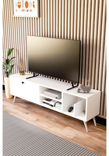 Lena Tv Sehpası, Tv Standı, Televizyon Ünitesi Beyaz