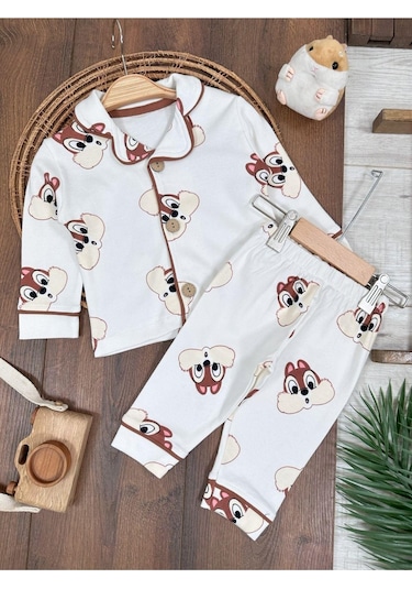 Bebek Ve Çocuk Mevsimlik Pijama Takımı 4bb2 Beyaz