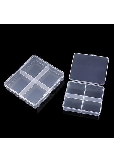 Kare Plastik Şeffaf Saklama Kutusu Küçük Öğeler Çeşitli Eşyalar Organizatör Vaka Takı Boncuk Konteyner Kutusu Araçları Aksesuarları 7.3 6.3 1.6cm