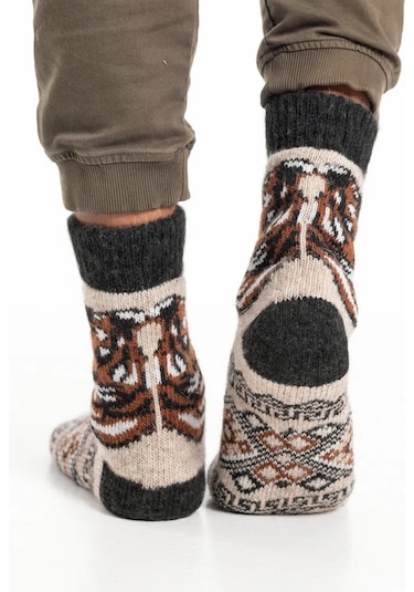 Nezıma Erkek Örgü Yün Çoraplar 249313925 Kahverengi