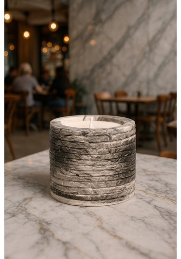 Dekoratif Kokulu Mum Home Mermer Deseni