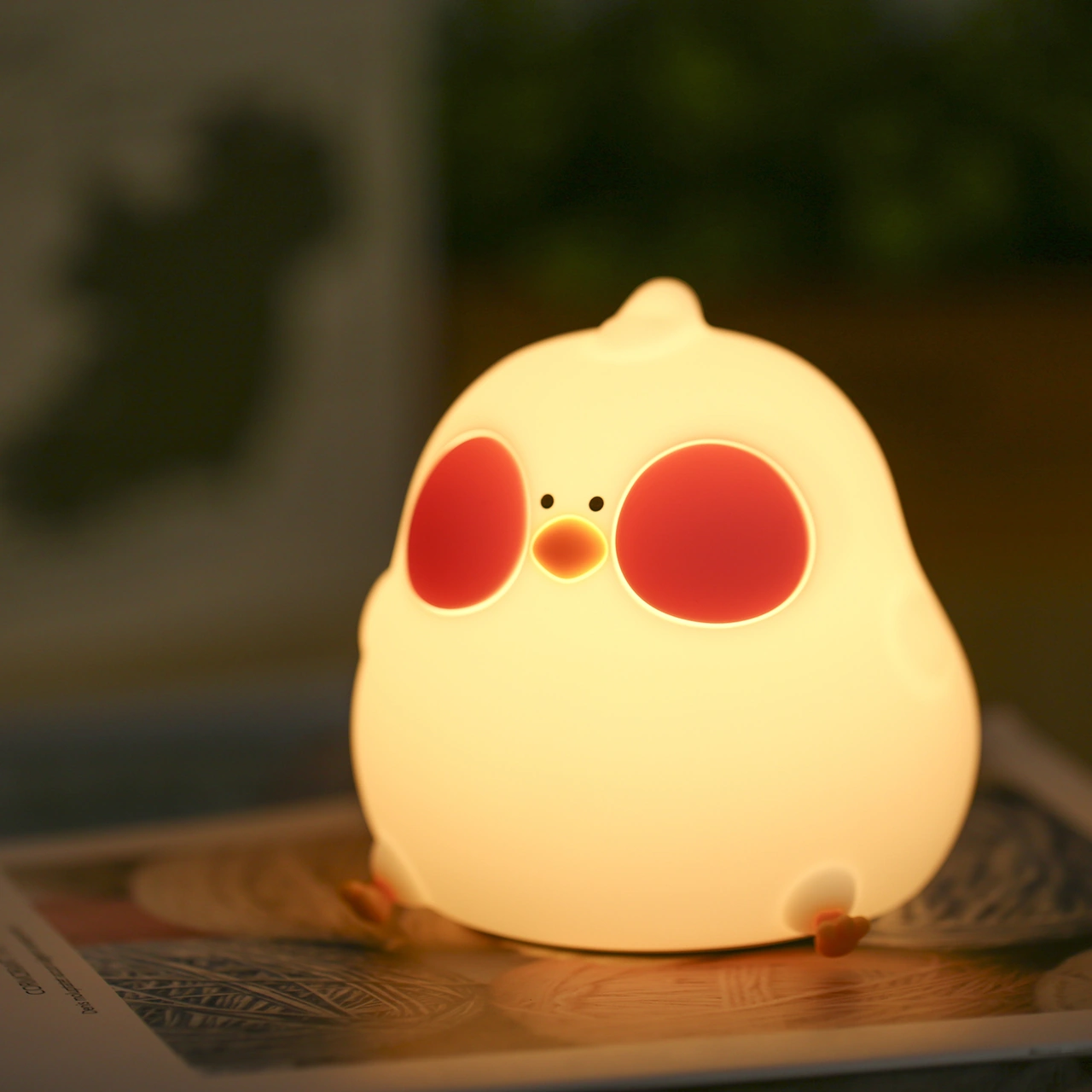 Folinda Tavşan Şekilli Silikon Gece Lambası - Hafif Dokunuşla 7 Renk Değişimi, 3 Parlaklık Seviyesi, 30 Dakika Zamanlayıcı, 1200mah Batarya Beyaz Diğer