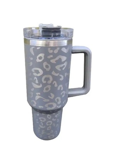 Meadow 304 Paslanmaz Çelik Araba Termosu 40 Oz - Isı Ve Soğuk Koruma Saks - Gri - Siyah 1 L Saks - Gri - Siyah