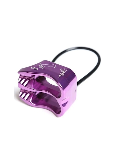 Novahub Çift Yuvalı Emniyet Halkalı Kaya Tırmanışı Rappel Cihazı Mor Güçlü Mor