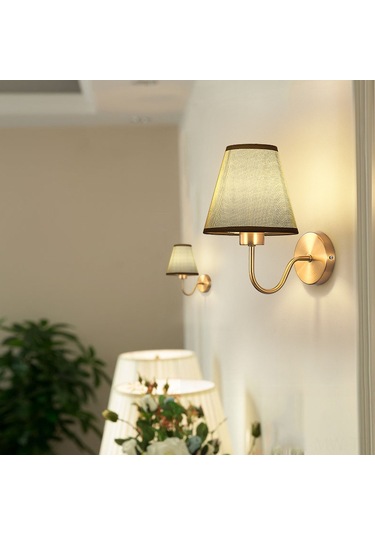 Moveevo Yatak Odası Duvar Lambası, Akustik Ve Işık Kontrollü Led, Klasik Amerikan Stili, Konforlu Ve Pratik Kullanım, Bakır Tonu Ve Beyaz Abajur Beyaz