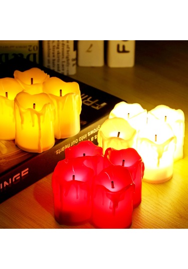 Suofeng Yk5015 Led Mum Işığı - Ateşsiz, Ev, Düğün, Doğum Günü Atmosferi Oluşturucu Sarı Renk, Tekli Paket Sarı