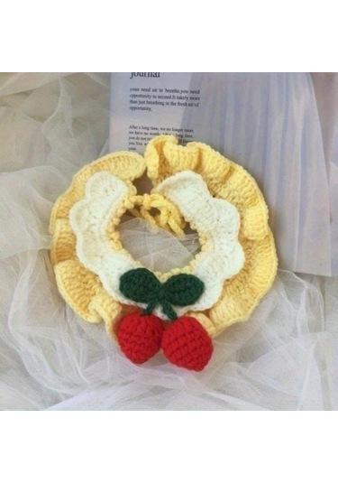 Willowhaven Sarı Hardal Beyaz Çizgili Fiyonk Yumuşak Tırmığa Dayanıklı Kedi Köpek Tasması