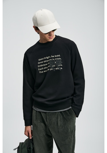 Lufian Shadow Erkek Sweatshirt Siyah Siyah 112030174100100 Siyah