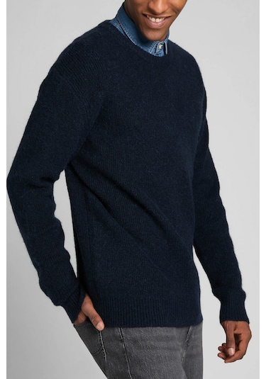 Lee Regular Fit Normal Kesim Bisiklet Yaka İndigo Triko Kazak L83ZDD61 İndigo