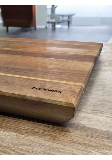 Ceviz Ağacı 55 X 35 Cm 4 Cm Kalın Özel Büyük Boy Ayaklı Şef Tahta