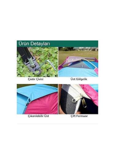 Realindirim Kamp Çadırı Kolay Kurulum 6 Kişilik 220x250x150 Sarı