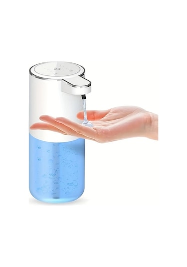 Techbloom 12.85oz Dokunmatik Sensörlü Otomatik Sabunluk - Duvara Monte, Şarj Edilebilir Lityum Pil, Usb Şarj, Modern Siyah Tasarım, Beyaz Şeffaf Şişe - Sıvı Tip 11.8x5cm Çift Kişilik