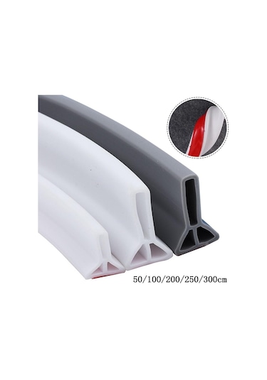 50-300 Cm Kauçuk Silikon Duş Bariyeri Su Durdurucu Banyo Su Geçirmez Şerit 3cm-beyaz 100cm