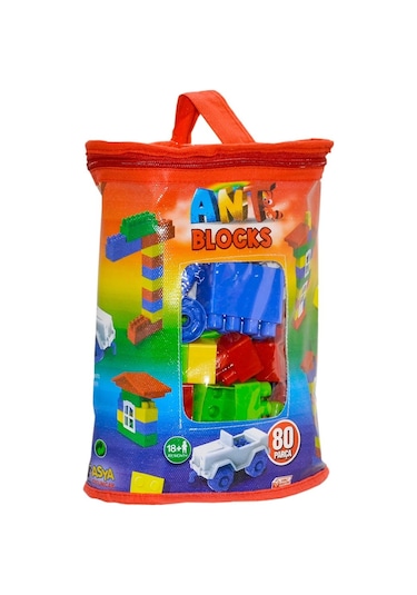 ANT081 Ant Blocks 80 Parça Çantalı Blok Seti