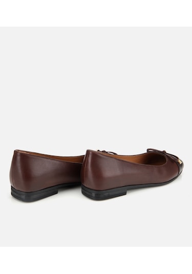 Hotiç Kadın Deri Kahverengi Fiyonk Detaylı Babet 01ayh313540a484 Kahverengi