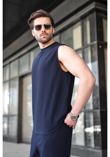 Madmext Lacivert Rahat Kesim Erkek Alt Üst Takım E7353 Lacivert