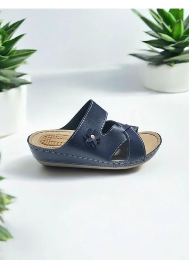 Kadın Topuk Dikeni Jelli Ev Dışarı Terlik Lacivert