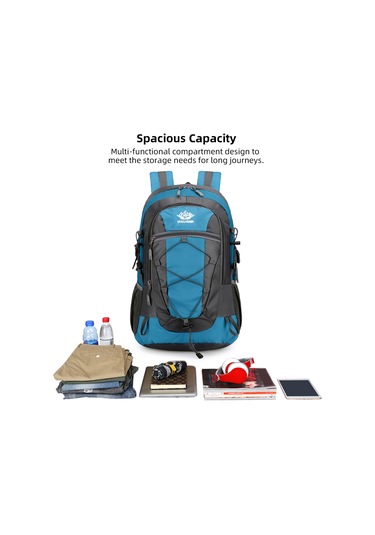 Neevoyu Taşınabilir Dış Mekan Mochilası - Su Geçirmez Nylon, Açık Hacimli, Hafif 0.53kg , Ayarlanabilir Askı, Bisiklet Turu Ve Yürüyüş İçin - Mavi Mavi