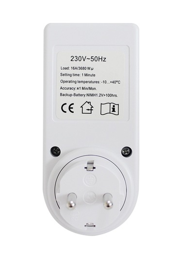 Konesam Ev Elektrikli Aletleri İçin Lcd Ekranlı Zamanlayıcı Soketi - Avrupa Standartı, Kesin Zaman Kontrolü, 16a/3680w