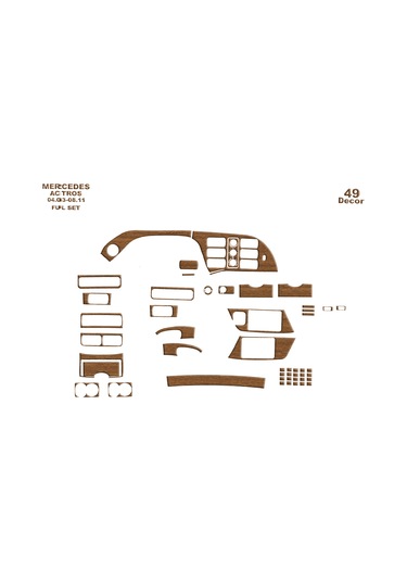 Mercedes Actros Konsol-torpido Kaplama 2003-201 49 Parça-açık Meşe Seçenekler