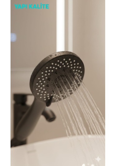 Siyah Zümrüt Renklerinin Birleşimi İle Muhteşem Bir Tasarım 3 Fonksiyonlu El Duşu Siyah