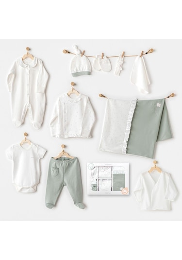 Bebek Hastane Çıkışı 10 Pcs Newborn Set Cute Bear Frıends Yeşil