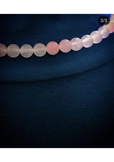 Fy Doğaltaş Pembe Kuvars Kolye Bileklik Set Ve Kalp Sallantı Pembe