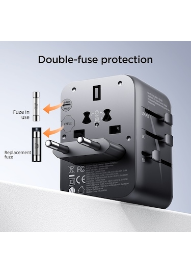 Ebitda Joyroom Jr-tcw01 17w Evrensel Seyahat Adaptörü Siyah - 200 Ülke İçin Uygun