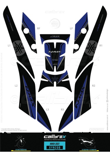 Yamaha Nmax 2021 Sonrası Mavi Tank Pad Seti