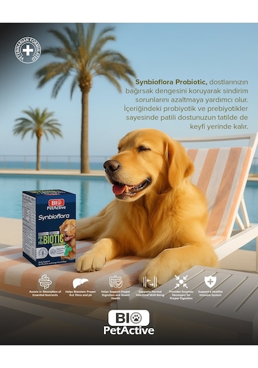 Bio Petactive Biotic Probiyotik Prebiyotik Büyük Orta Irk Köpek 60 Tablet