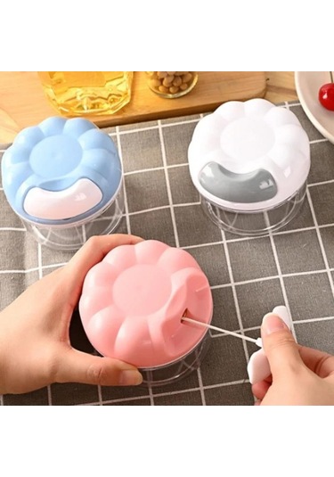 1 Adet Mini Mutfak Pratik Sarımsak İtici Ev Tipi Manuel Doğrama Sarımsak Acı Biber Doğrayıcı Mavi