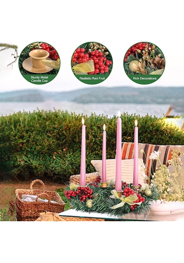 Noel Advent Çelengi 12" Gümüş