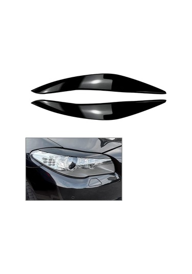 Cnnıko2 Araba Far Kaş Göz Kapağı Kapak Trim Bmw 5 Serisi F10 F11 20112014 İçin Parlak Siyah Haziran 2011'den Sonra
