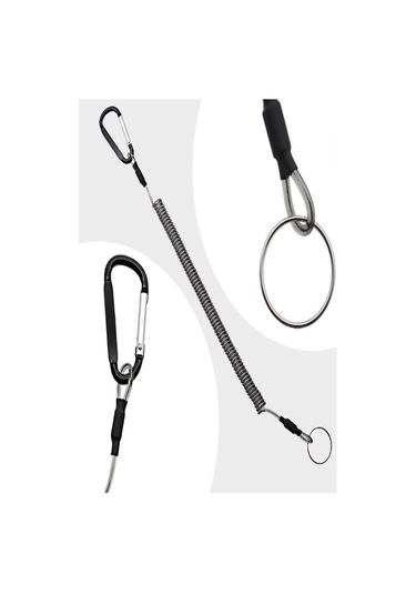 Çelik Tel Takviyeli Spiral Karabinalı Holder Takım Askı Aparatı