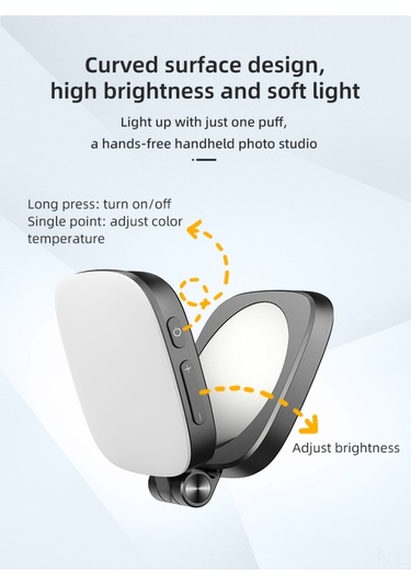 Teltree F-662 Manyetik Telefon Fıllightı: 3 Aydınlatma Modu, 90+ Renk Doğruluğu, Taşınabilir, İç Dahili Makyaj Aynası, Beyaz Beyaz