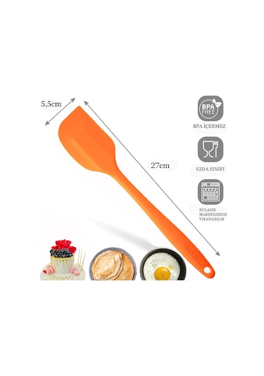 6'lı Silikon Spatula Seti Isıya Dayanıklı Yanmaz Yapışmaz 27cm