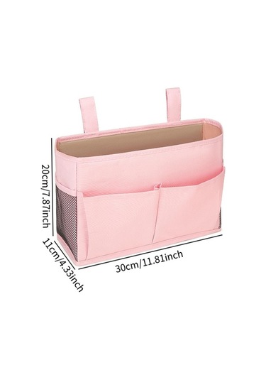 Trendooze Kitap İçin Başucu Caddy Asılı Yatak Düzenleyici Hafif Pembe Pembe