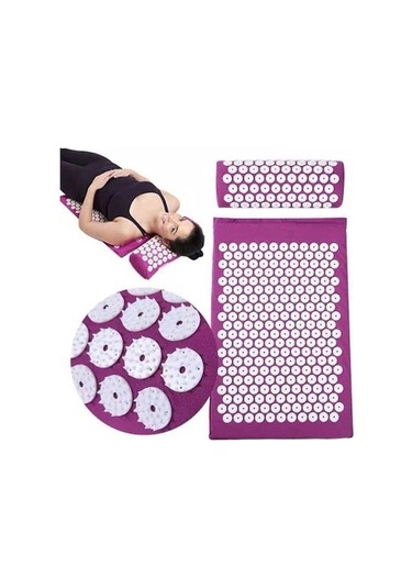 Moveevo Siyah Akupunktur Masajlı Fizyoterapi Matı - Yoga Ve Jimnastik İçin Akne Meridian Derman Matı Çok Renkli