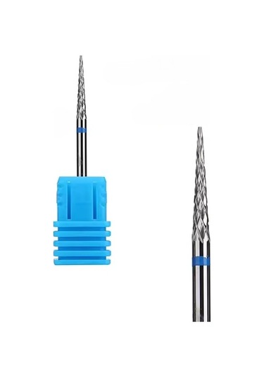 Manikür Çıkarma Çelik Törpü Ucu Sivri Koni Mavi 008