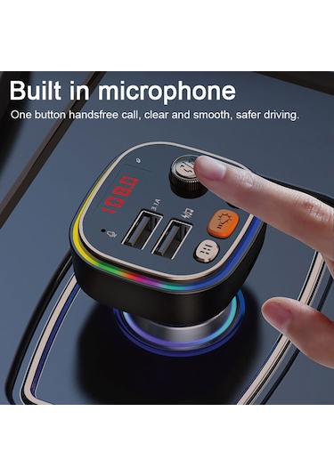 Shineyee Araç Bluetooth Fm Vericili Çift Usb Şarjlı Mp3 Çalar - Siyah