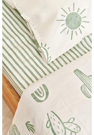 Soley Boho Bebek Nevresim Takımı 100x150 Cm Yeşil