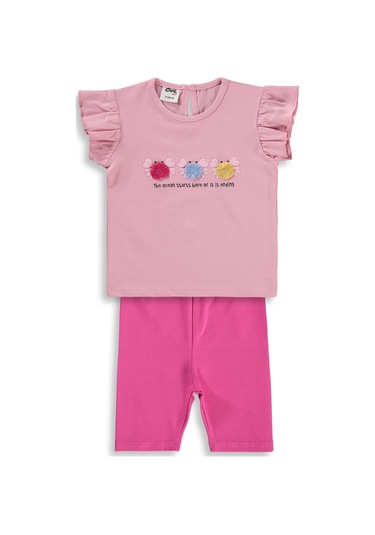 Civil Baby Renkli Nakışlar 6-18 Ay Takım - Pembe