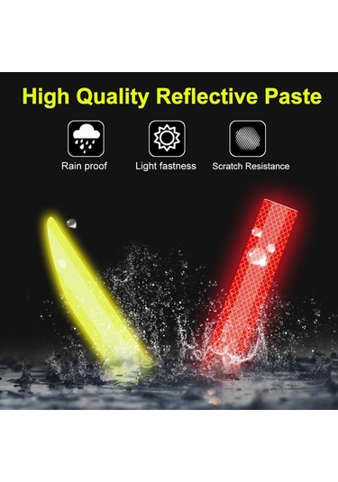 Beyaz 90 Cm Yansıtıcı Araba Çıkartması Güvenlik Uyarı Reflektör Bant Araba Çıkartmaları Anti Çarpışma Uyarı Reflektör Etiket Oto Aksesuarları